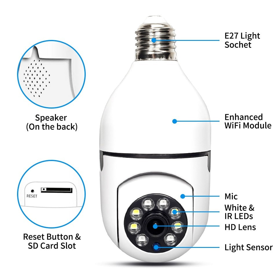 Light Bulb Hidden Surveillance Camera