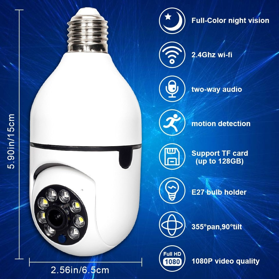 Light Bulb Hidden Surveillance Camera